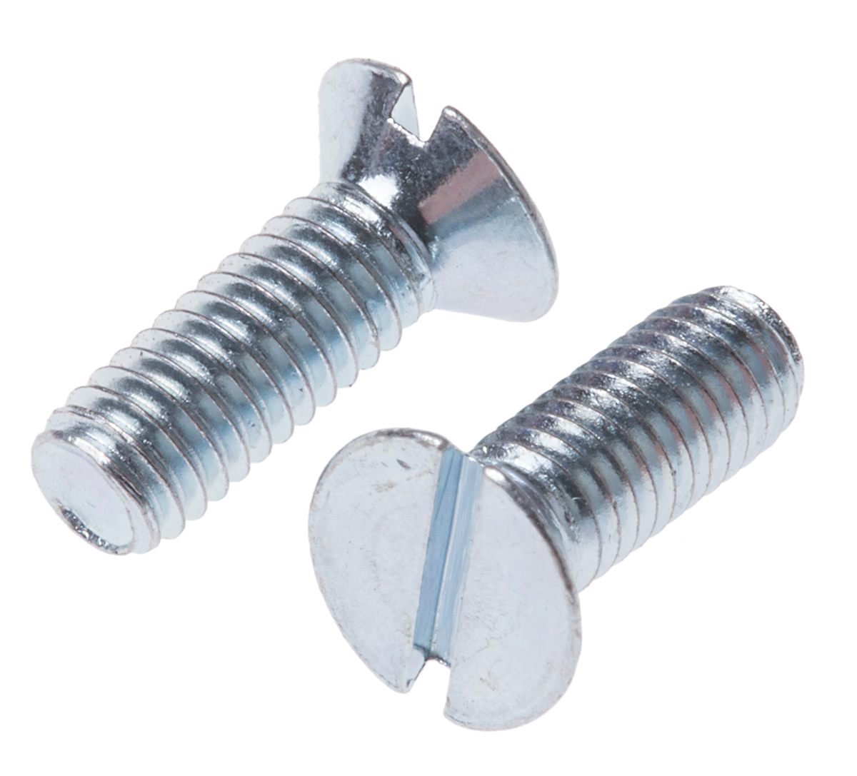 RS PRO Slot M3.5 Countersunk Steel Machine Screws DIN 963 x 10.0mm
