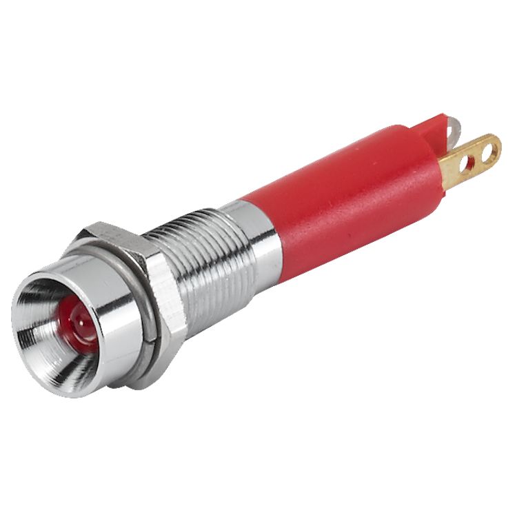 EAO 17-03 Series Red Panel Mount Indicator, 24, 6 Mounting Hole Size, Plug-In Termination, IP40, IP65