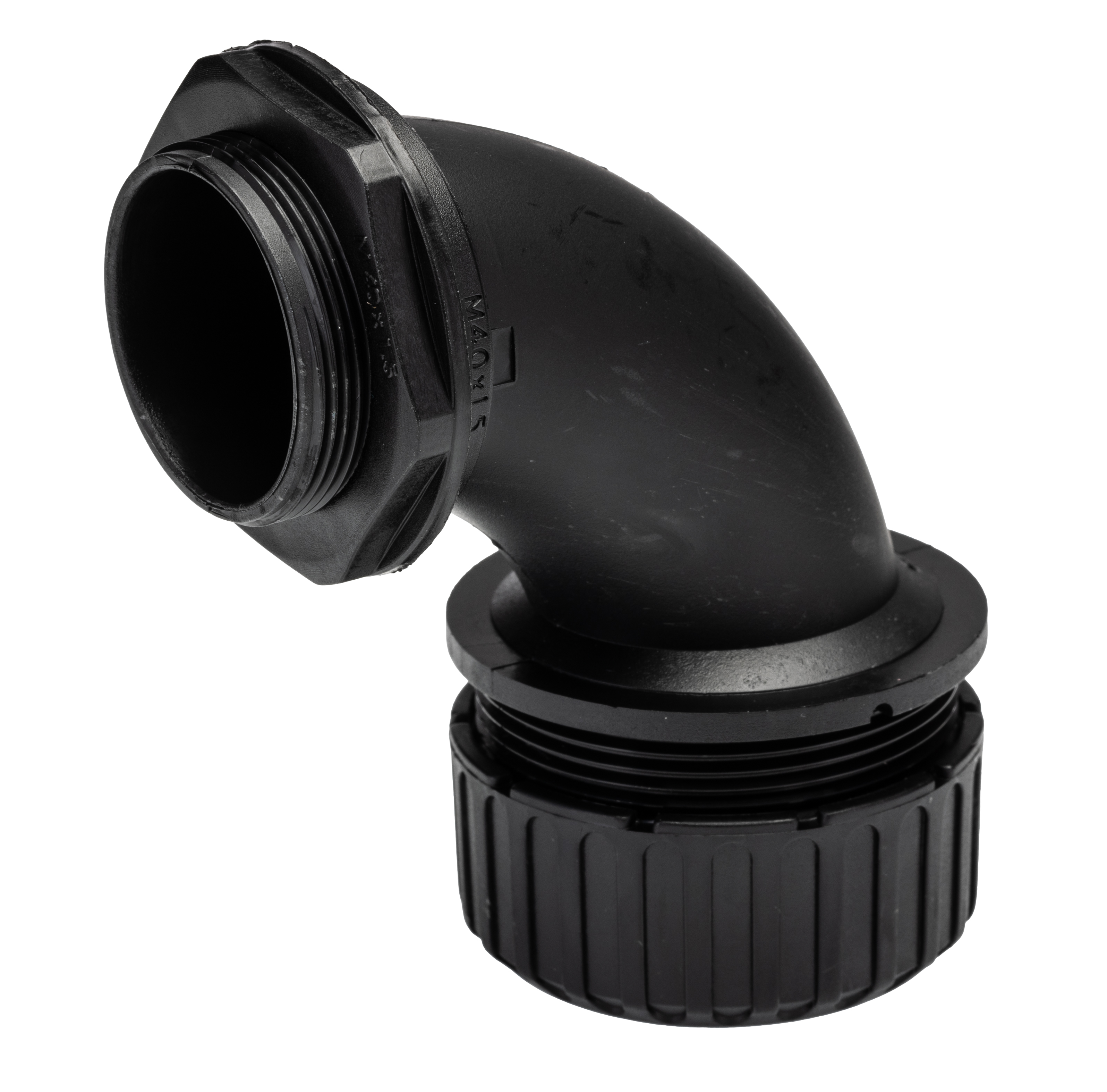 Adaptaflex 90° Elbow, Conduit Fitting, 40mm Nominal Size, M40, Nylon 66, Black IP65 rating