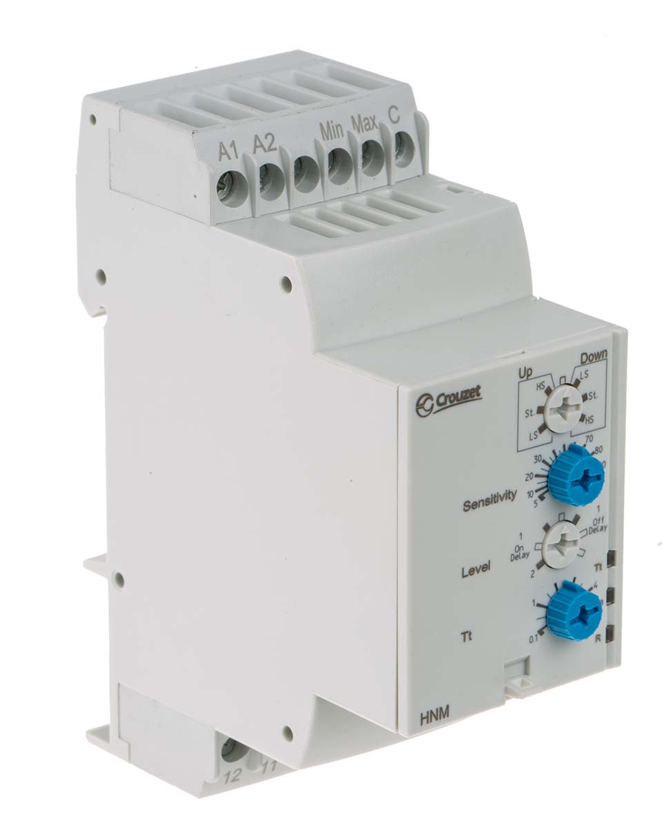 Crouzet Level Monitoring Relay, DPDT, 24 → 240V ac, DIN Rail