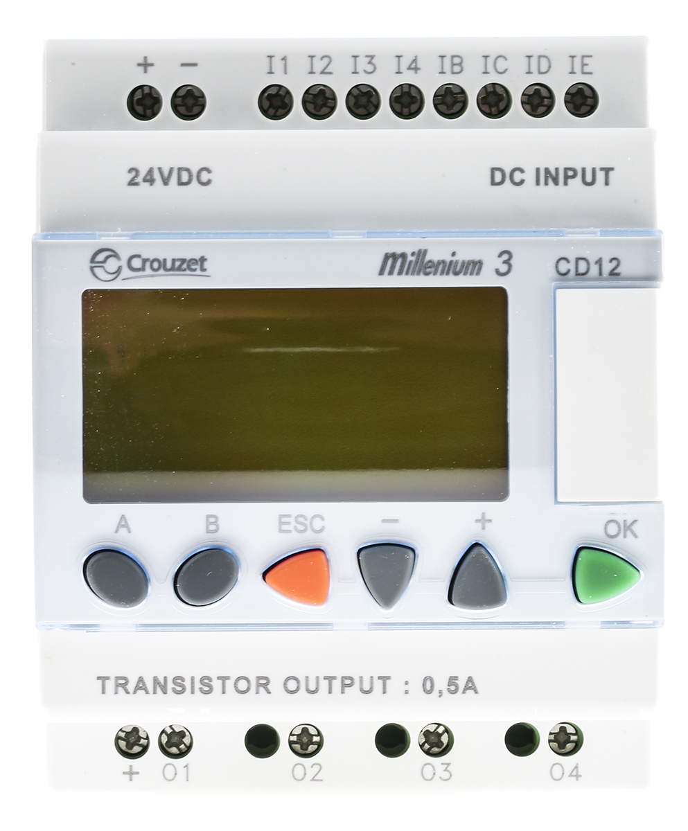 Crouzet Millenium 3 Series Logic Module, 24 V dc Supply, Transistor Output, 8-Input, Analogue, Digital Input