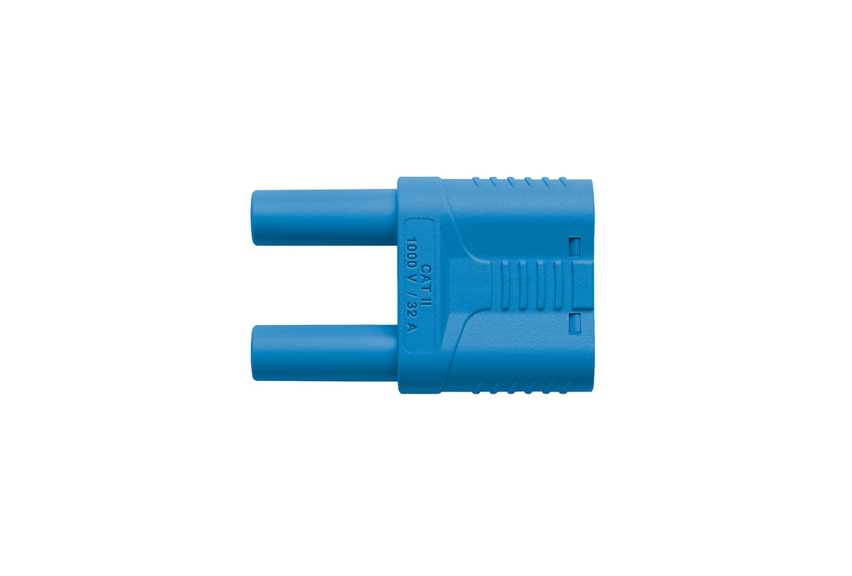 Schutzinger Blue Male Banana Plug, 4 mm Connector, Nickel Plating