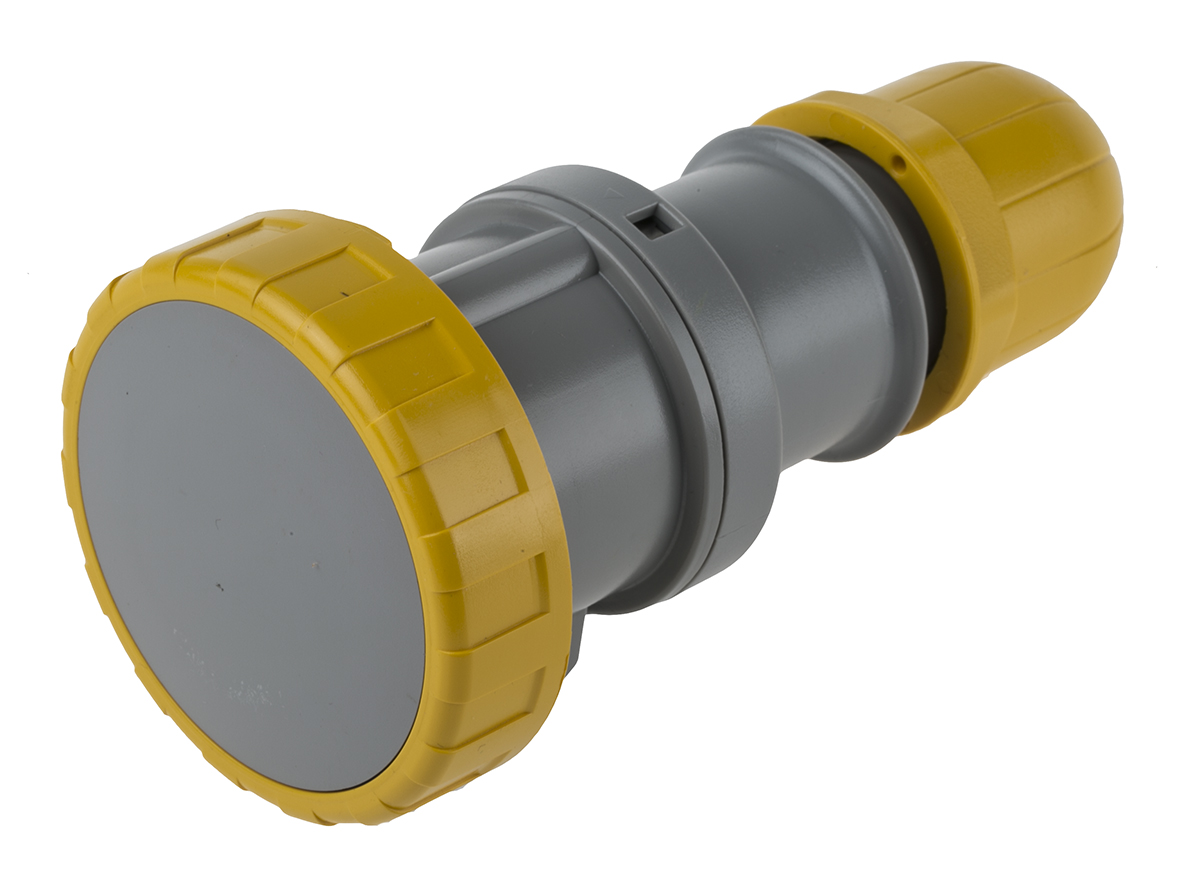 Scame IP66, IP67 Yellow Cable Mount 2P + E Industrial Power Socket, Rated At 16A, 110 V