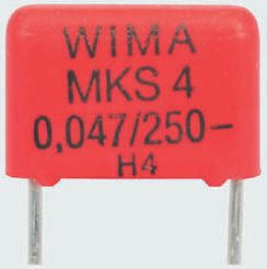 WIMA MKS4 Polyester Film Capacitor, 200 V ac, 400 V dc, ±10%, 10nF, Through Hole