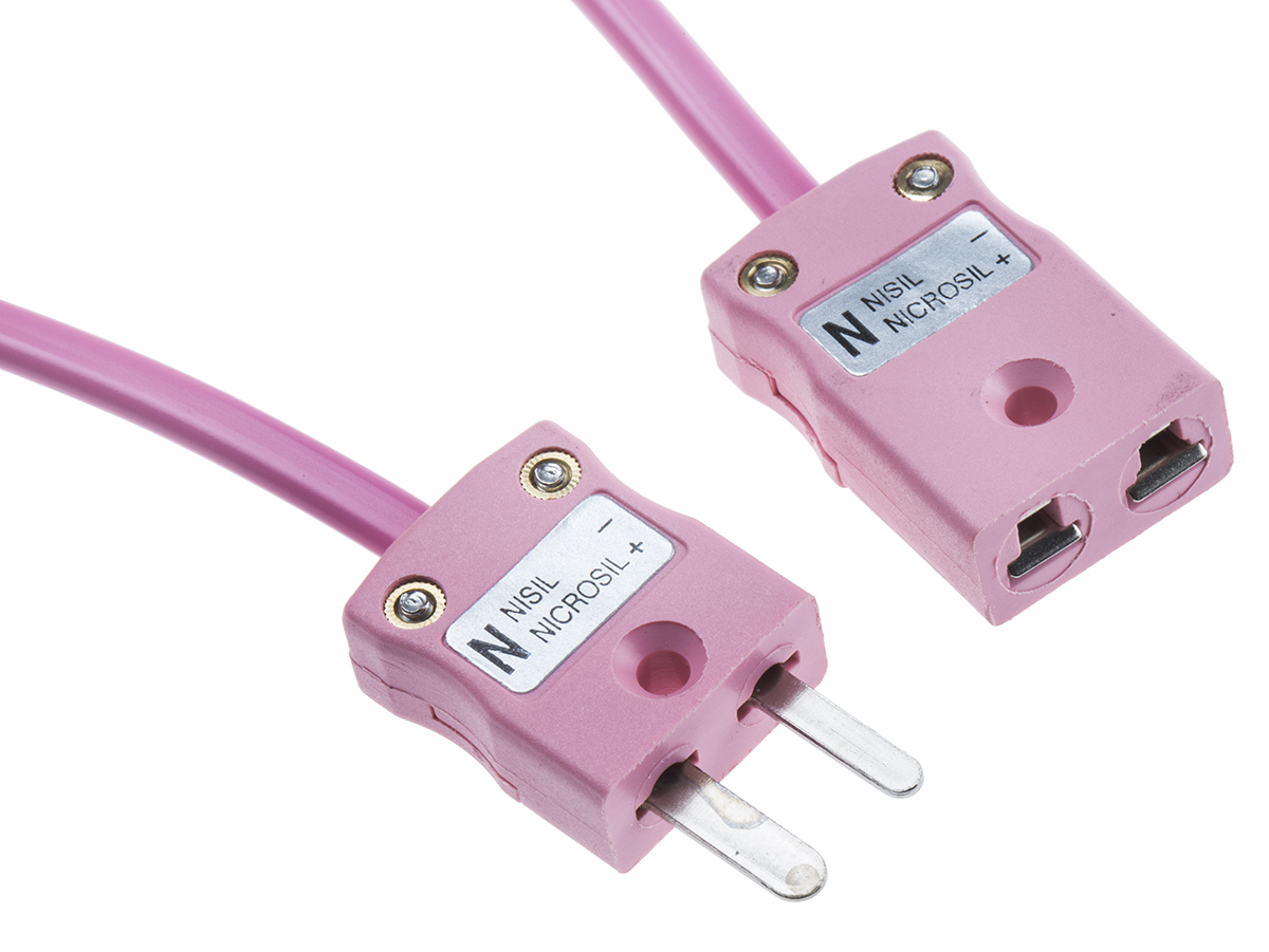 RS PRO Type N Thermocouple Cable/Wire Extension Lead, 2m, Unscreened, PVC Insulation, +105°C Max, 7/0.2mm