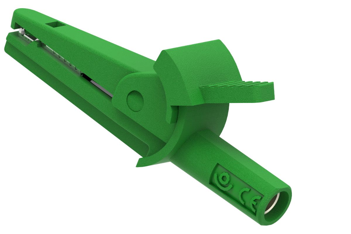 Electro PJP Alligator Clip, Nickel Plated Brass Contact, 10A, Green