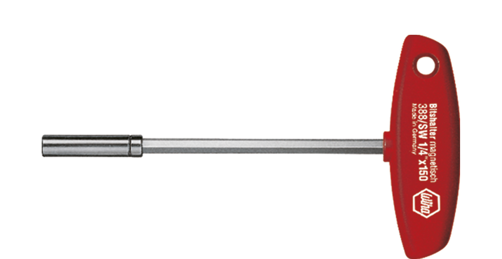 Wiha Hex Bit Holder Screwdriver, 1/4 in Tip, 150 mm Blade, 150 mm Overall