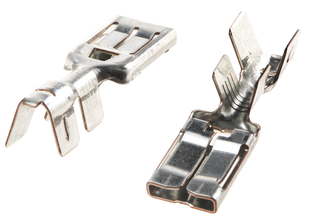 TE Connectivity PRONER .315 Uninsulated Female Spade Connector, Receptacle, 8 x 1mm Tab Size, 3mm² to 6mm²