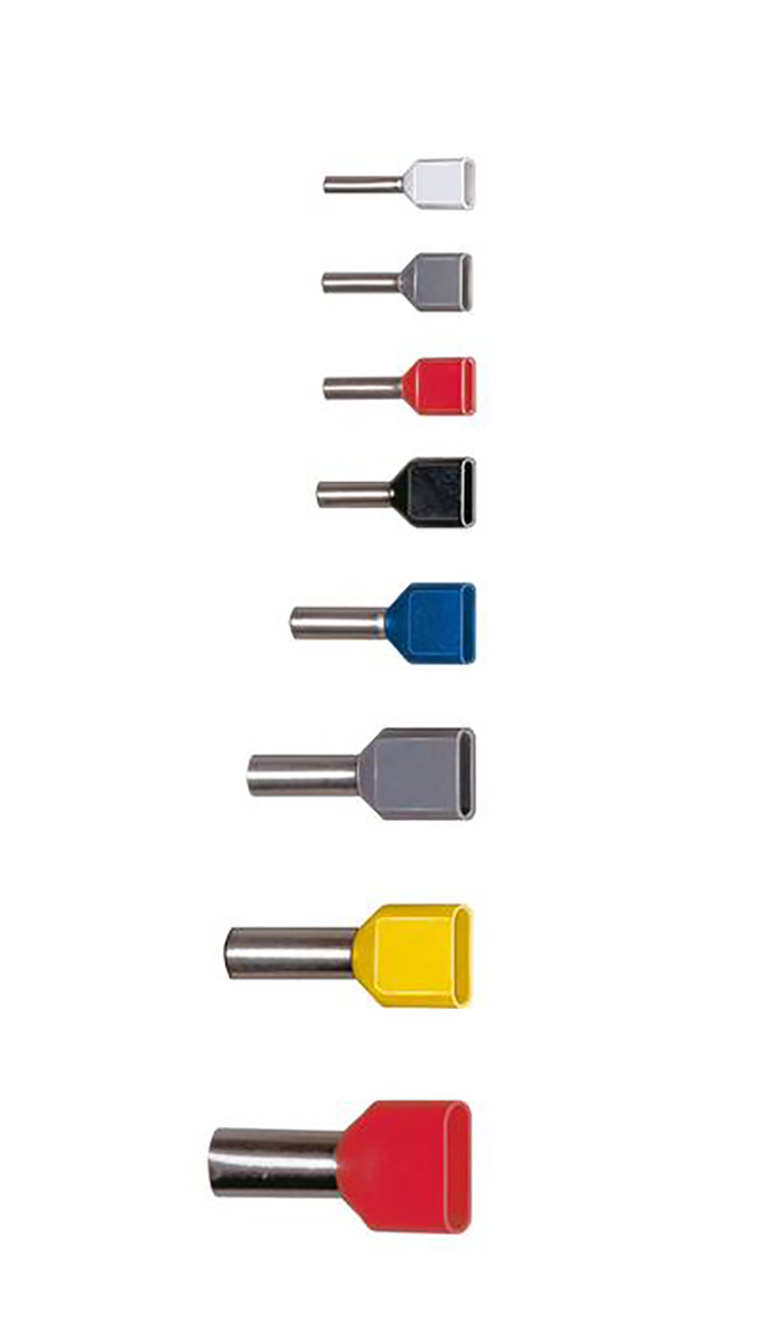 SES Sterling, PLIO Insulated Crimp Bootlace Ferrule, 8mm Pin Length, 1.8mm Pin Diameter, 2 x 0.5mm² Wire Size, White