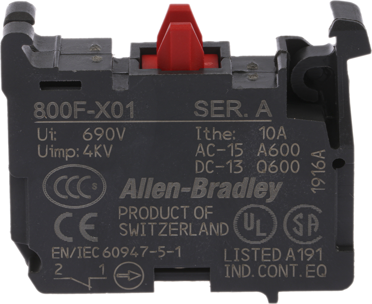 Allen Bradley for Use with 800FM Series, 1NC