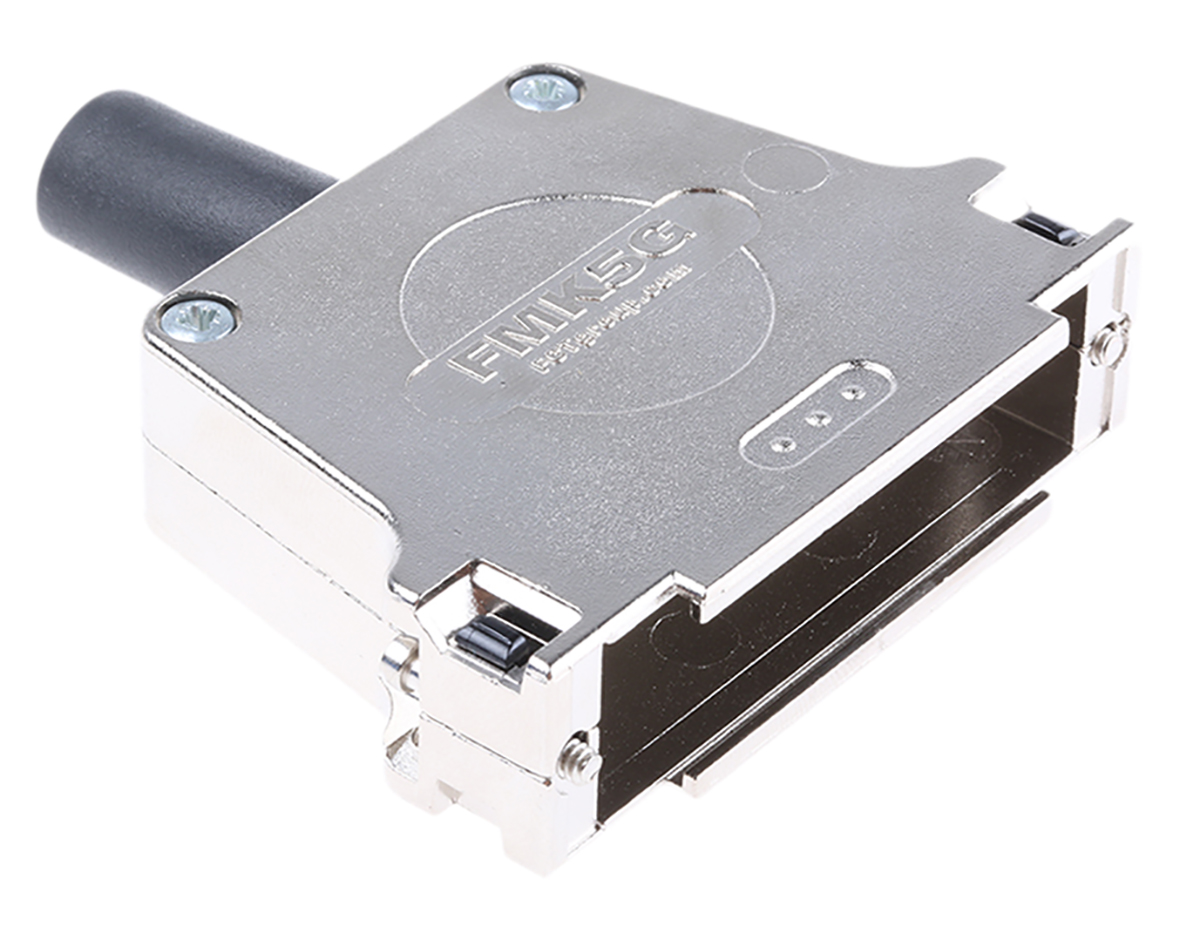 FCT from Molex FMK Series Die Cast Zinc D Sub Backshell, 50 Way, Strain Relief