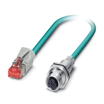 Phoenix ContactVS, 2m Cat5, Blue M12 to Female RJ45 Male Shielded, Terminated Polyurethane Sheath