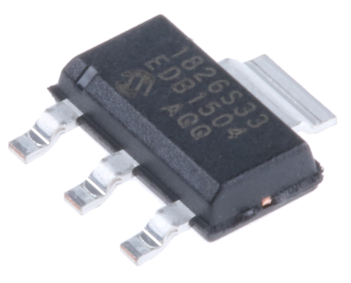 Microchip MCP1826S-3302E/DB, 5-Channel Low Dropout Voltage, Voltage Regulator, 1 A, 3.3 V, SOT-223 3-Pin