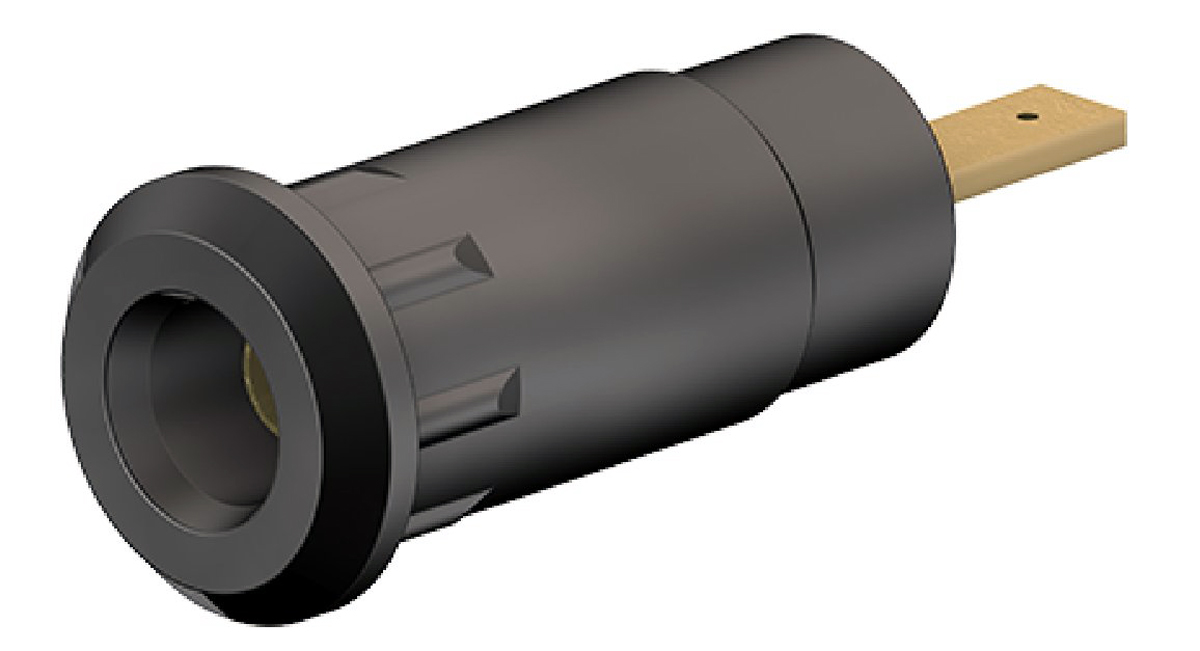 Staubli Black Female Banana Socket, 2mm Connector, Press Fit Termination, 10A, 600V, Gold Plating