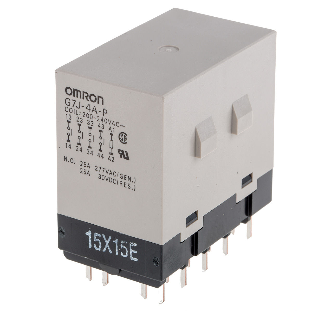 Omron PCB Mount Power Relay, 240V ac Coil, 25A Switching Current, 4PST-NO