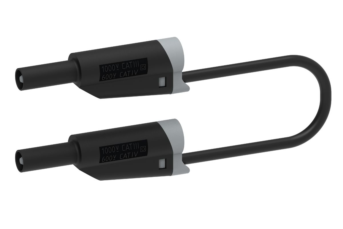 Electro PJP Test lead, 36A, 1kV, Black, 2m Lead Length
