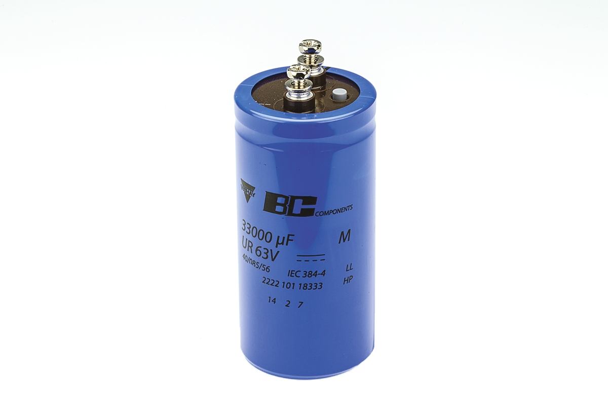 Vishay 33000μF Aluminium Electrolytic Capacitor 63V dc, Screw Terminal - MAL210118333E3