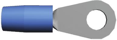TE Connectivity, TERMINYL Insulated Ring Terminal, M8 (5/16) Stud Size, 10.5mm² to 16.8mm² Wire Size, Blue
