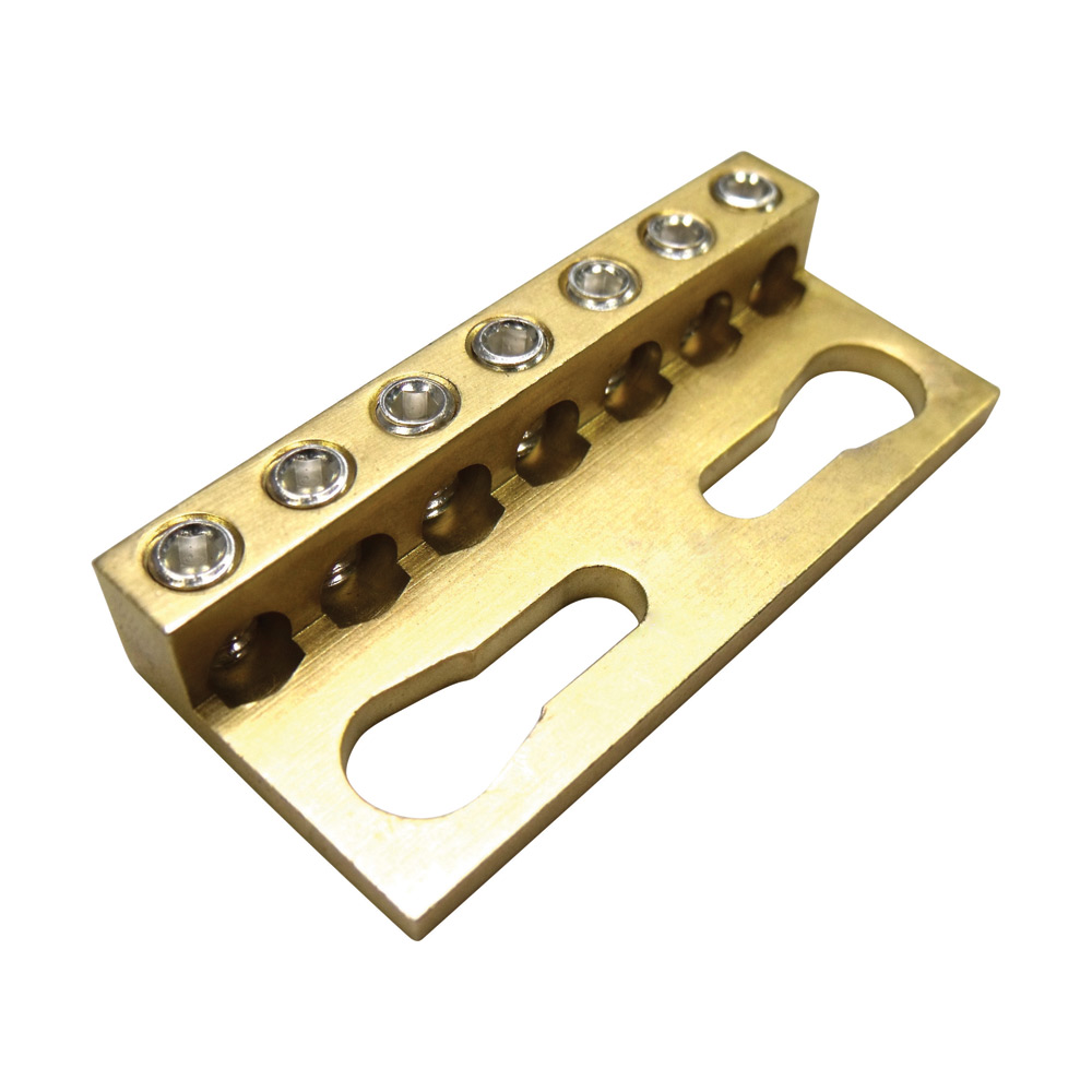 nVent ERIFLEX 7-Way Earth Terminal Block, 1.5 → 16mm², 16 → 6 AWG Wire, Busbar, Brass Housing