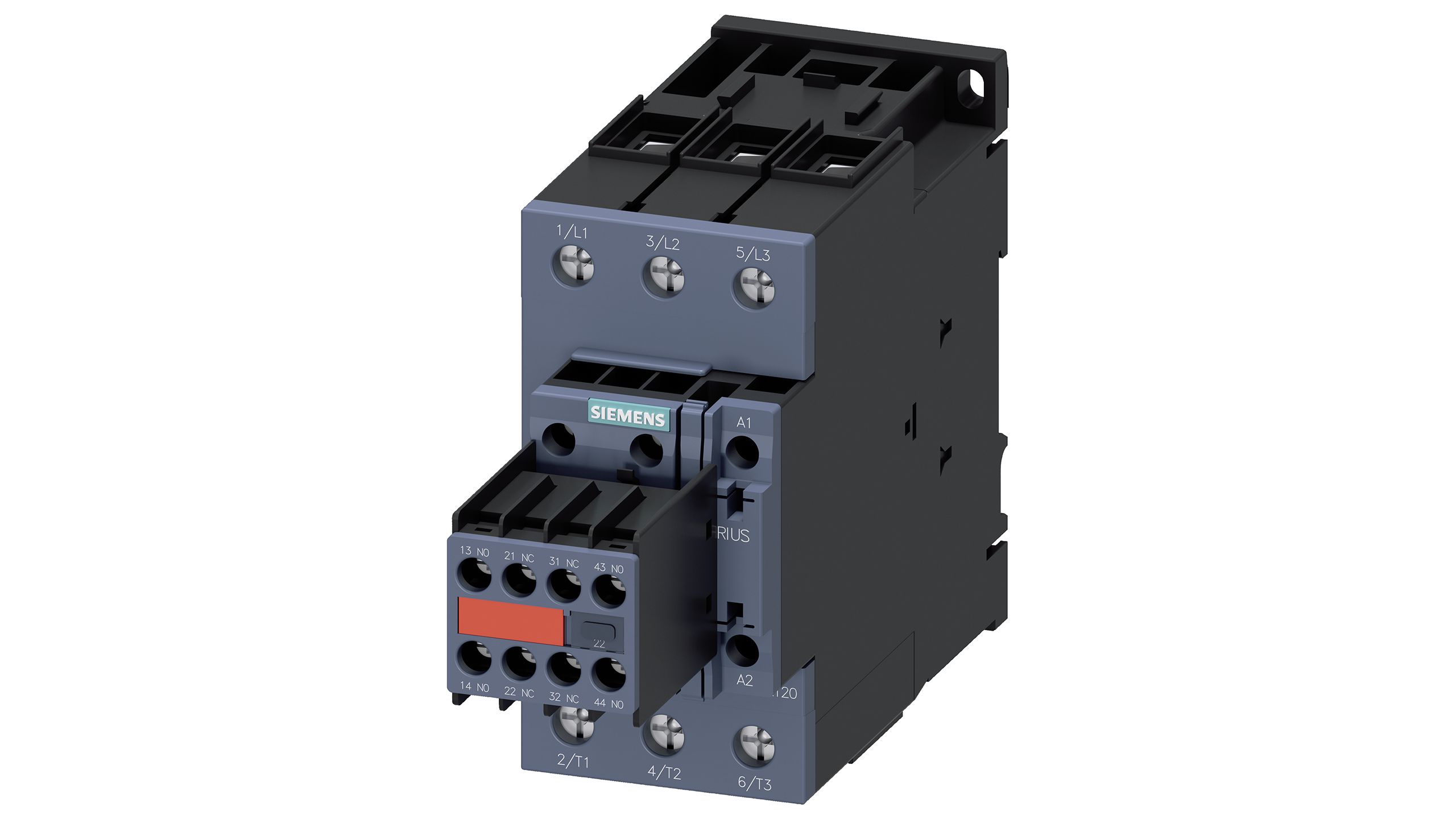 Siemens SIRIUS 3RT Size S2, 3RT2 Contactor, 3-Pole, 22 kW, 2NO + 2NC