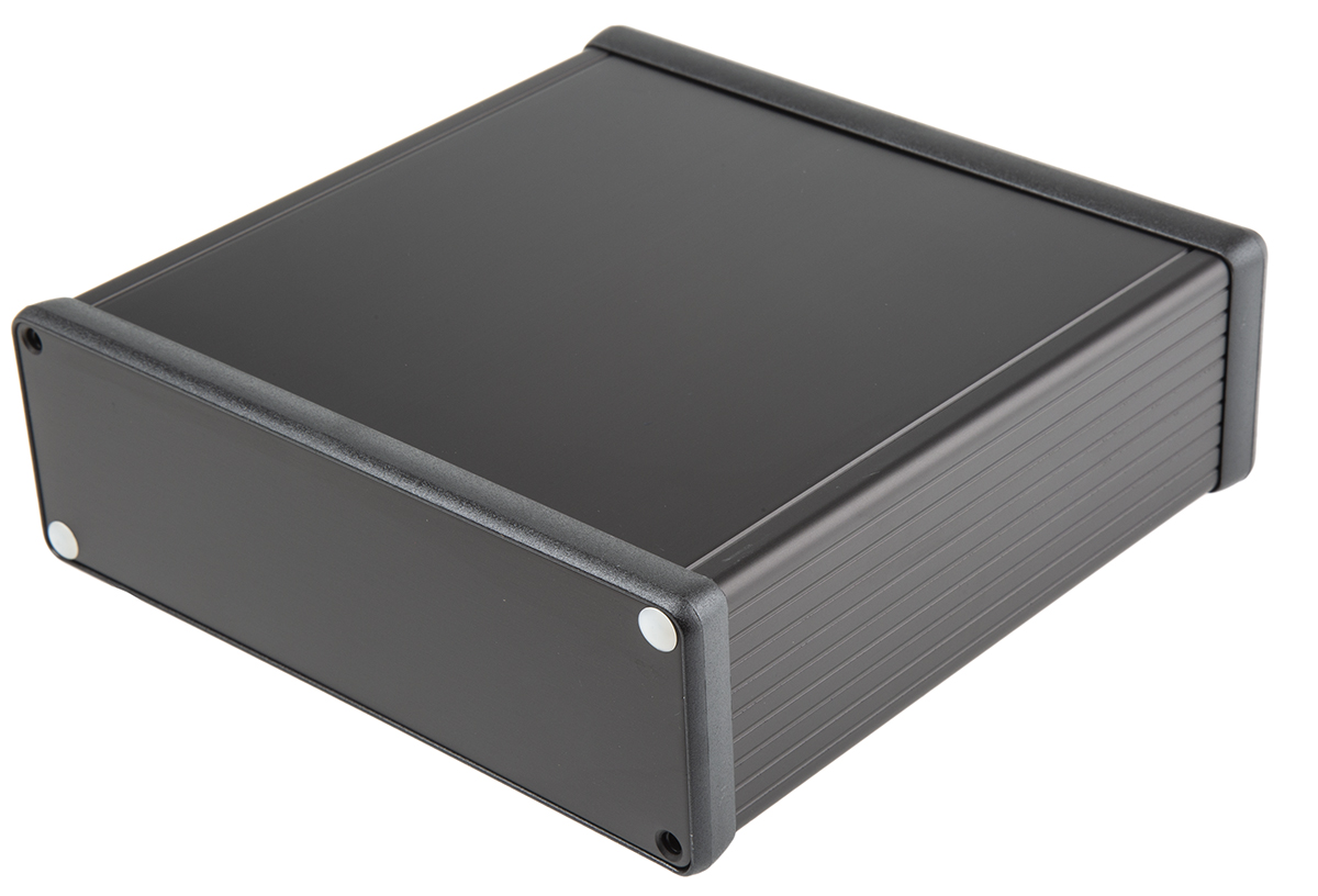 Hammond 1455 Series Black Aluminium Enclosure, IP54, Black Lid, 160 x 160 x 51.5mm