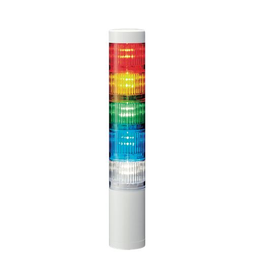 Patlite LR5 Series Amber, Blue, Green, Red, White Signal Tower, 5 Lights, 24 V dc, Direct Mount