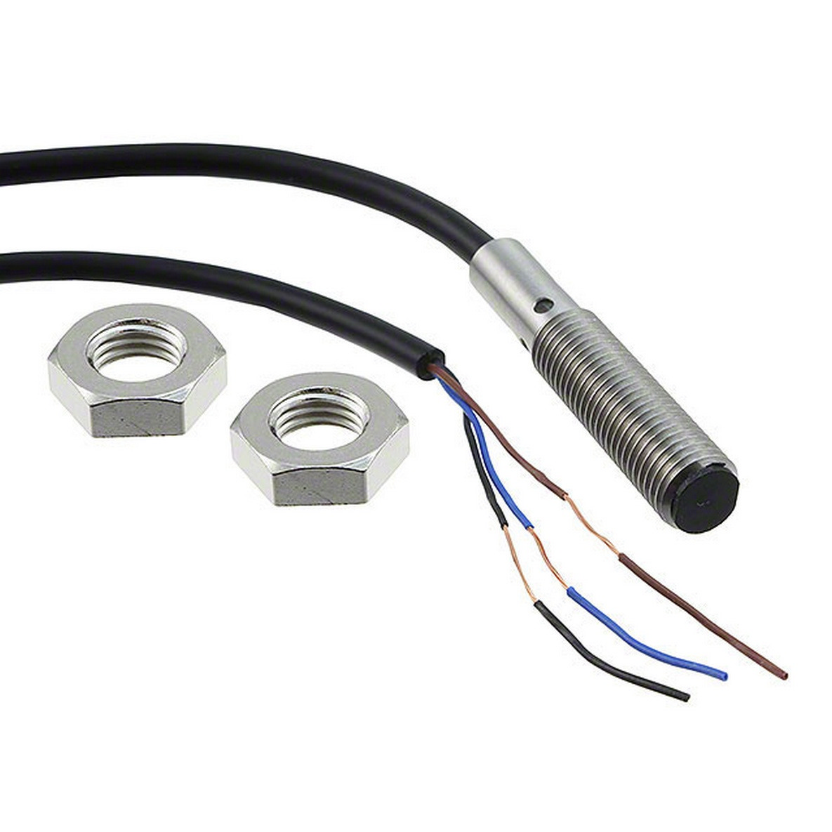 Omron Inductive Threaded Barrel Proximity Sensor, M8, 2 mm Detection, PNP NO, 10 → 30 V dc