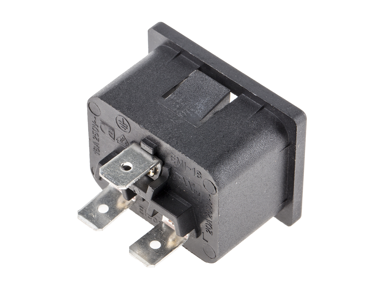 RS PRO C20 Snap-In IEC Connector Male, 16A, 250 V