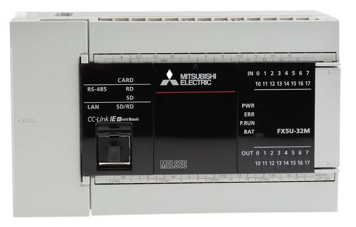 Mitsubishi FX5U Series PLC CPU for Use with MELSEC IQ-F Series IQ Platform-Compatible PLC, Relay, Transistor Output,