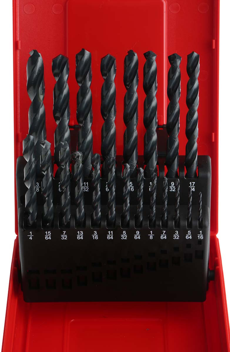 Dormer 21-Piece Twist Drill Bit Set for Multi-Material, 3/8in Max, 1/16in Min, HSS Bits