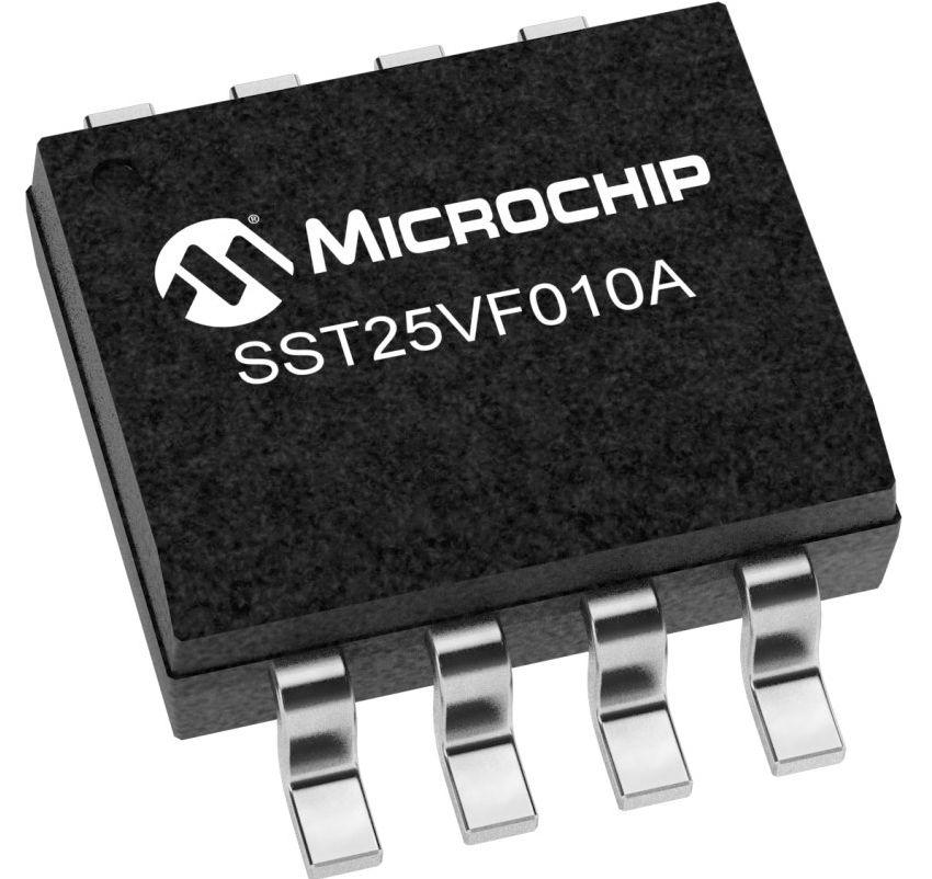 Microchip 1Mbit SPI Flash Memory 8-Pin SOIC, SST25VF010A-33-4I-SAE-T