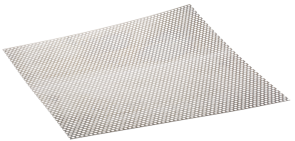 RS PRO Stainless Steel Perforated Metal Sheet 500mm x 500mm, 0.55mm Thick
