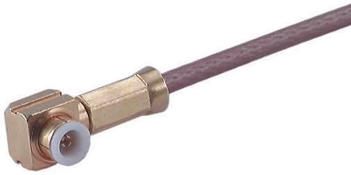 Huber+Suhner, Plug Cable Mount MMBX Connector, 50Ω, Solder Termination, Right Angle Body