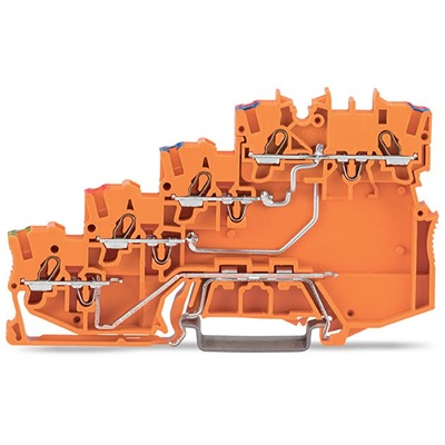 WAGO 2000-5477 TOPJOB S Series Orange, 1mm², 4-Level, Push-In Cage Clamp Termination