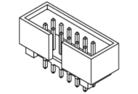 Molex C-Grid Series Vertical Through Hole PCB Header, 20 Contact(s), 2.54 mm Pitch, 2 Row, Shrouded