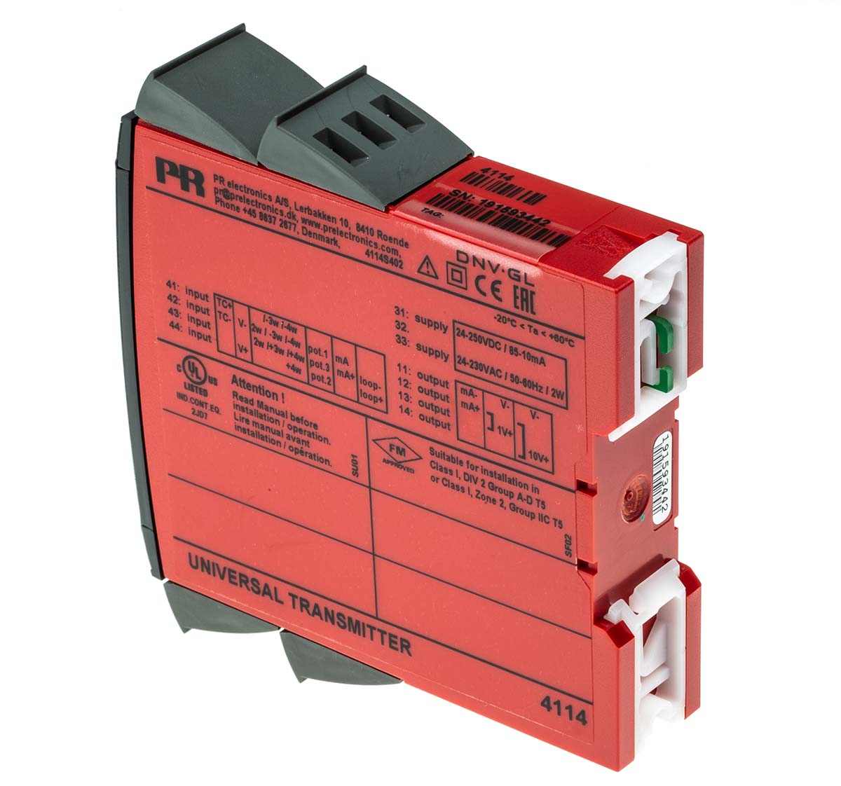 PR Electronics 4100 Series Universal Transmitter, Universal Input, Current, Voltage Output, 19.2 → 300 V dc,