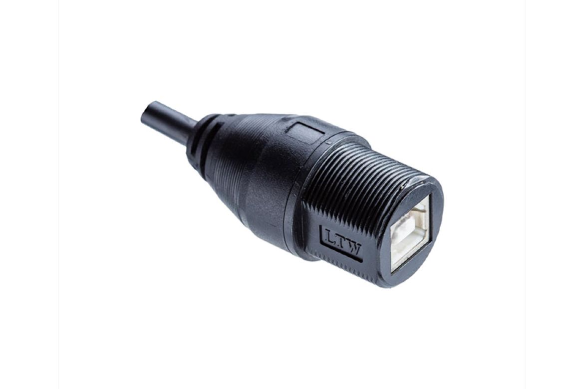 Amphenol Industrial Straight, Threaded Mount, Plug- Single Port Type USB Type A 2.0 IP67 USB C Connector