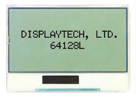 Displaytech 64128L FC BW-3 Graphic LCD Display, White on Black, Transflective