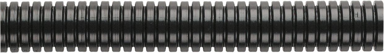 Flexicon Corrugated Loom Tubing Conduit, 13mm Nominal Diameter, Nylon, Black