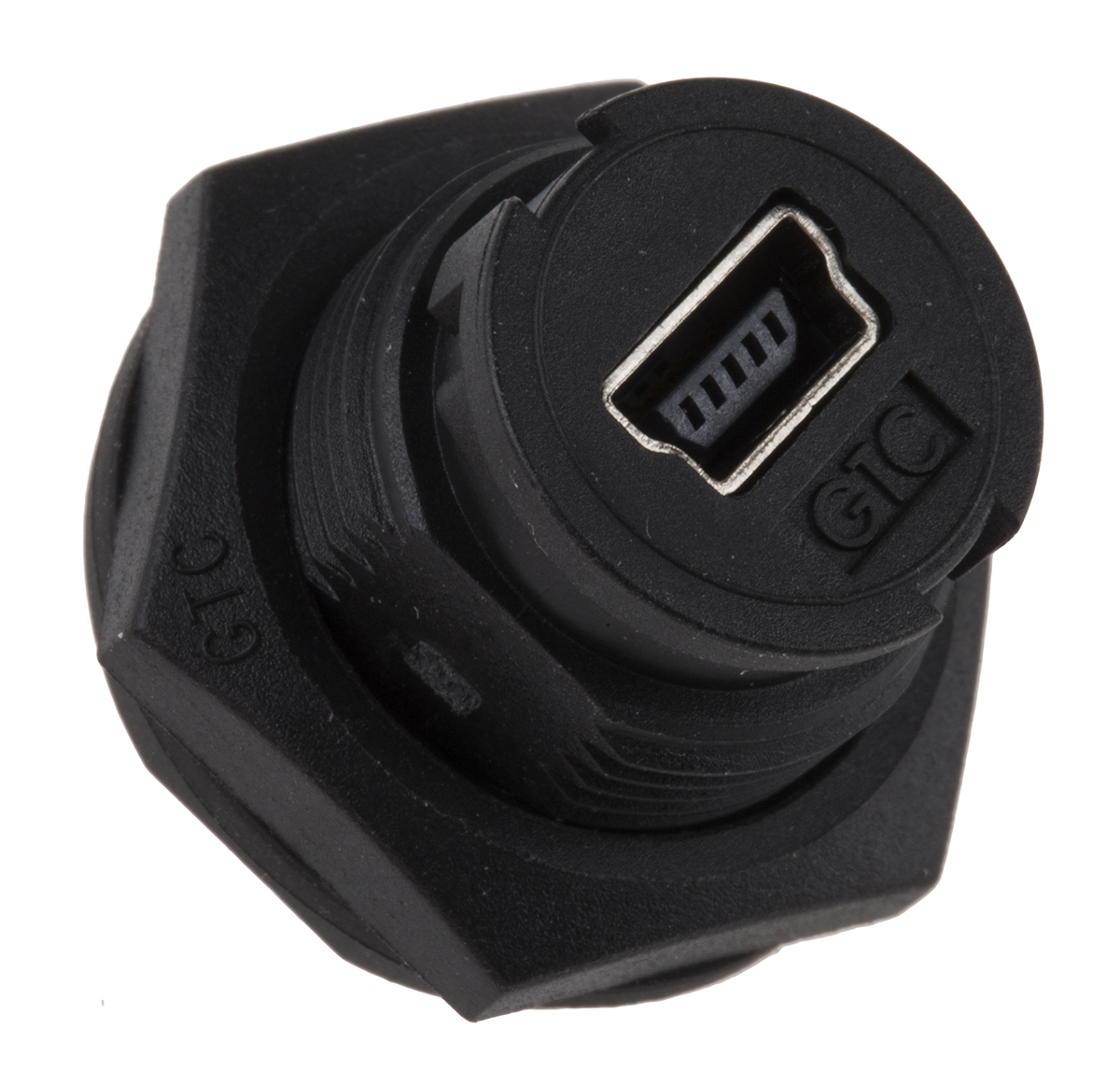 RS PRO Straight, Panel Mount, Socket Type Mini B IP67 USB Connector