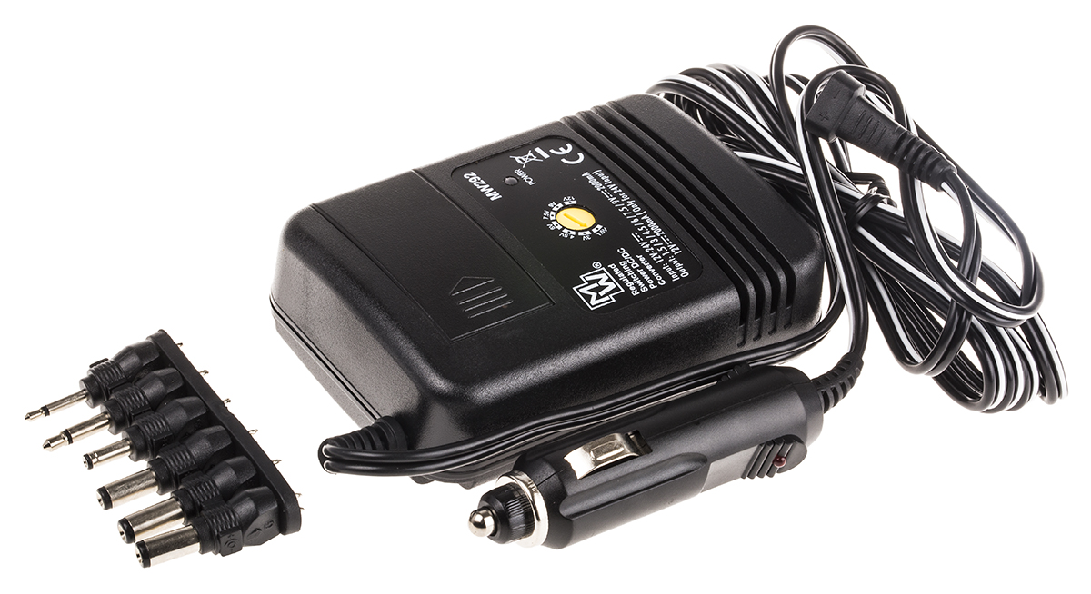 Minwa Car Charger, 12 → 24V dc Input, 1.5 → 12V dc Output Plug In, 2A