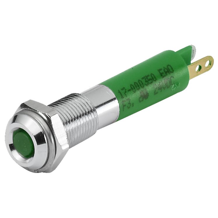EAO 17-00 Series Green Panel Mount Indicator, 24, 6 Mounting Hole Size, Plug-In Termination, IP40, IP65