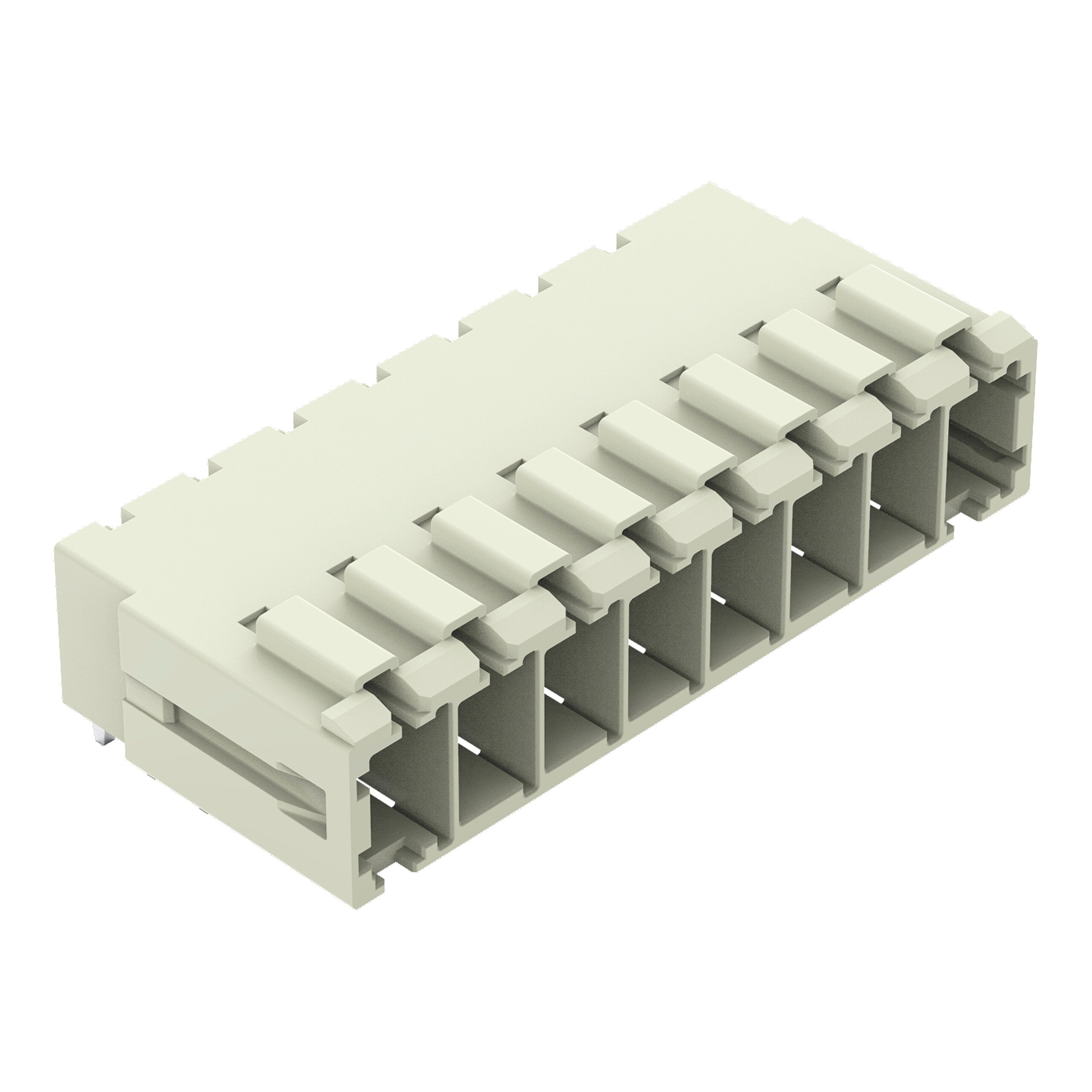 WAGO 831 Series Angled PCB PCB Header, 8 Contact(s), 7.62 mm Pitch, 1 Row, Shrouded
