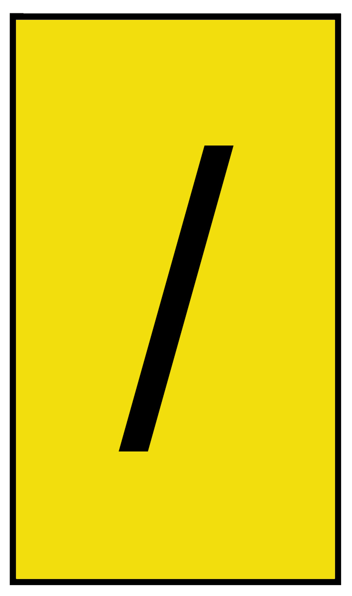 HellermannTyton Ovalgrip Slide On Cable Markers, Black on Yellow, Pre-printed "/", 1.7 → 3.6mm Cable, 901-10626