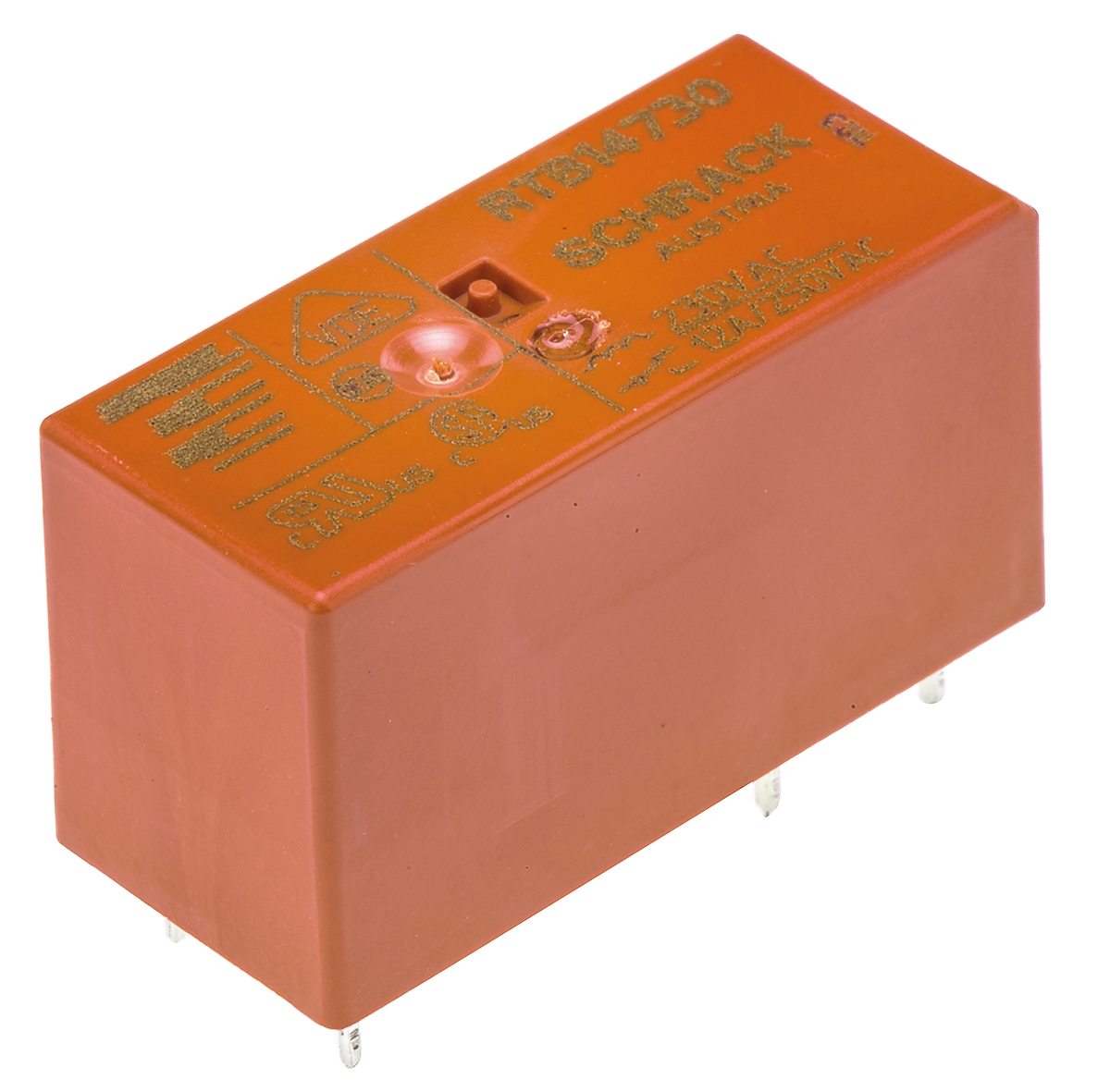 TE Connectivity PCB Mount Power Relay, 230V ac Coil, 12A Switching Current, SPDT