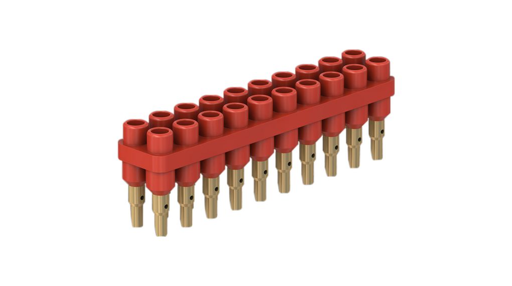Staubli Red Socket Banana Socket, 2mm Connector, Solder Termination, 10A, 30 → 60V, Gold Plating