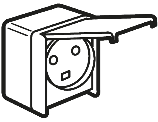 Legrand Plexo Grey 1 Gang Plug Socket, 32A, Type E - French, Outdoor Use