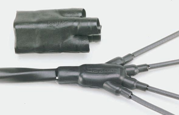 TE Connectivity Branching Black, Fluid Resistant Elastomer, 19.3mm