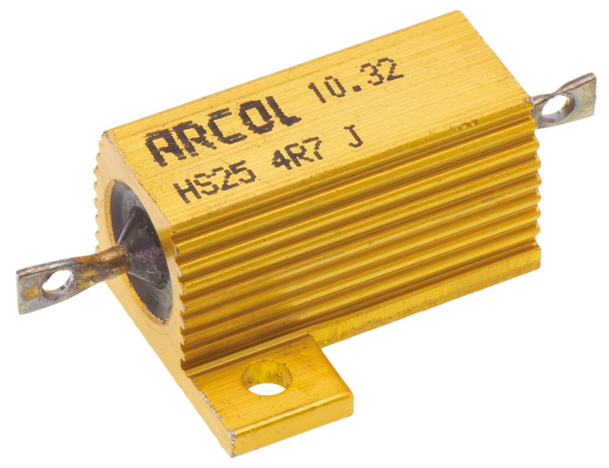 Arcol, 4.7Ω 25W Wire Wound Chassis Mount Resistor HS25 4R7 J ±5%
