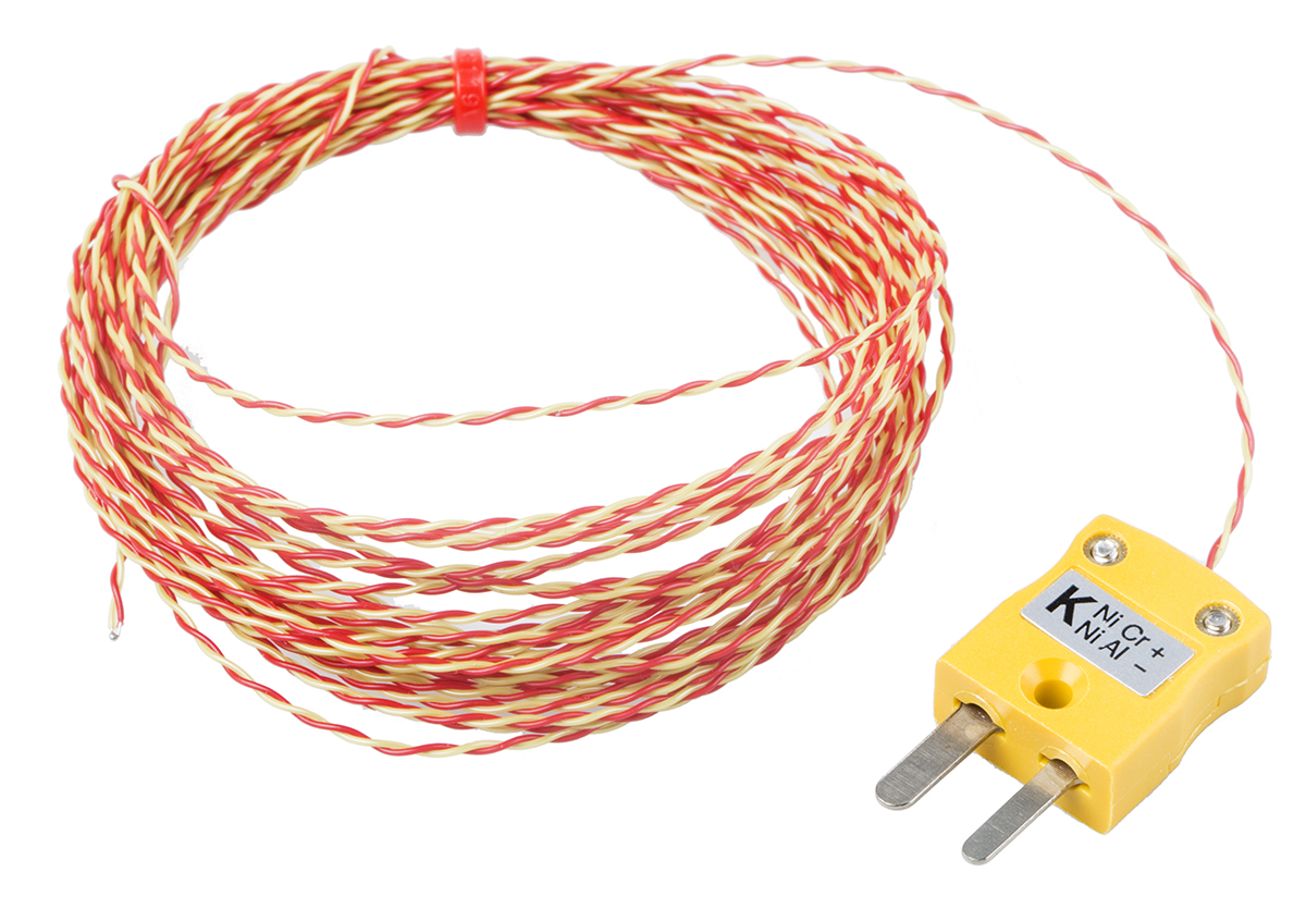 RS PRO Type K Exposed Junction Thermocouple 5m Length, 1/0.2mm Diameter → +250°C